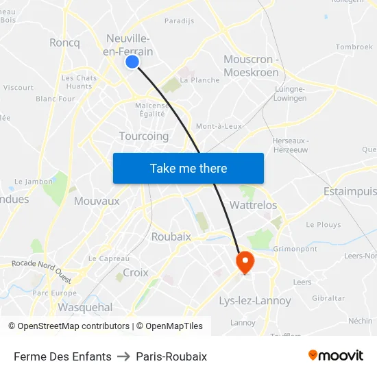 Ferme Des Enfants to Paris-Roubaix map