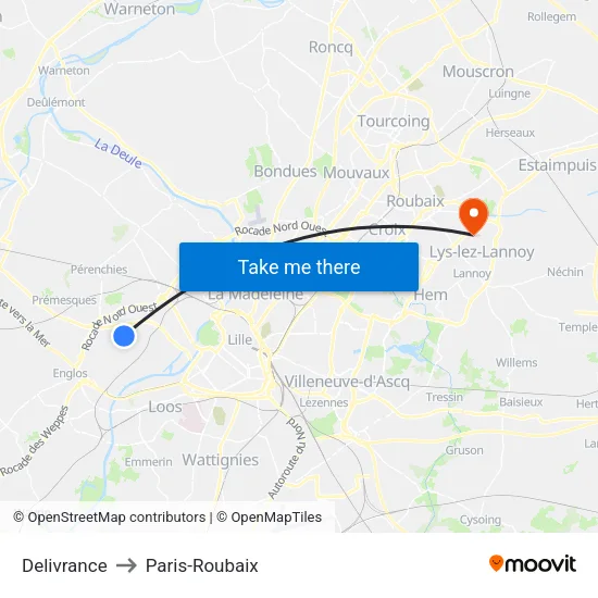 Delivrance to Paris-Roubaix map