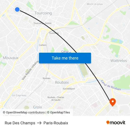Rue Des Champs to Paris-Roubaix map