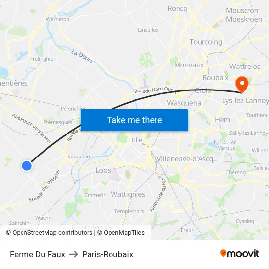 Ferme Du Faux to Paris-Roubaix map