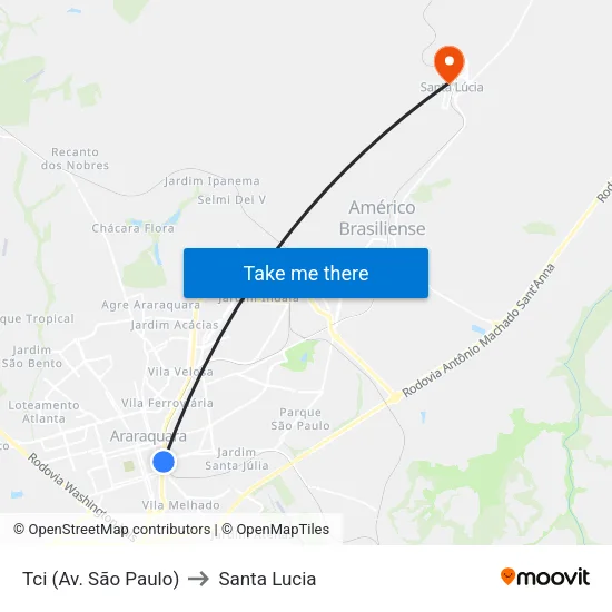 Tci (Av. São Paulo) to Santa Lucia map