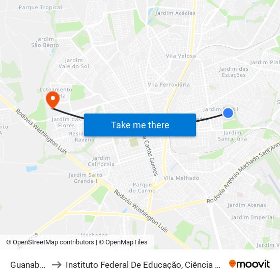 Guanabara 462 to Instituto Federal De Educação, Ciência E Tecnologia De São Paulo map