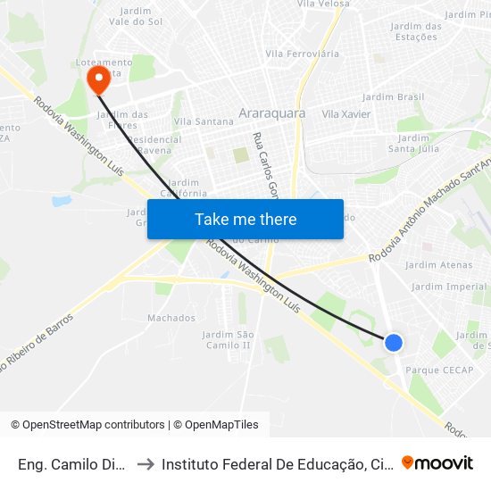 Eng. Camilo Dinucci 4290-4680 to Instituto Federal De Educação, Ciência E Tecnologia De São Paulo map