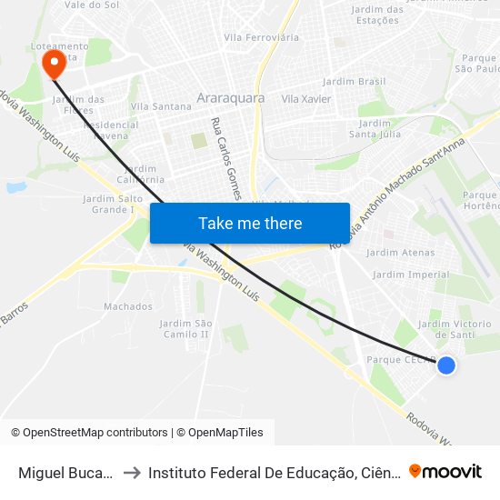 Miguel Bucalem 899-941 to Instituto Federal De Educação, Ciência E Tecnologia De São Paulo map