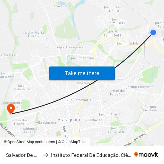 Salvador De Capua 400-418 to Instituto Federal De Educação, Ciência E Tecnologia De São Paulo map