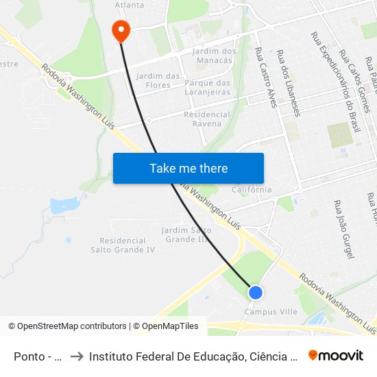 Ponto - Ciclovia to Instituto Federal De Educação, Ciência E Tecnologia De São Paulo map