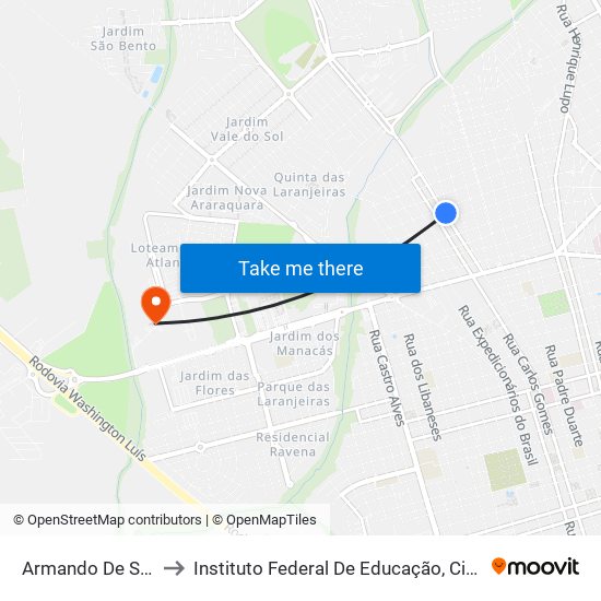 Armando De Salles De Oliveira to Instituto Federal De Educação, Ciência E Tecnologia De São Paulo map