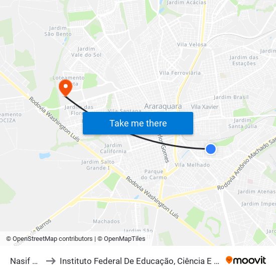 Nasif Damus to Instituto Federal De Educação, Ciência E Tecnologia De São Paulo map