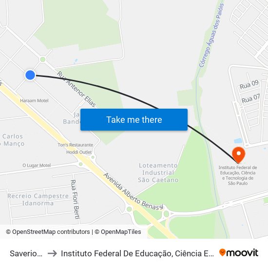 Saverio Conde to Instituto Federal De Educação, Ciência E Tecnologia De São Paulo map