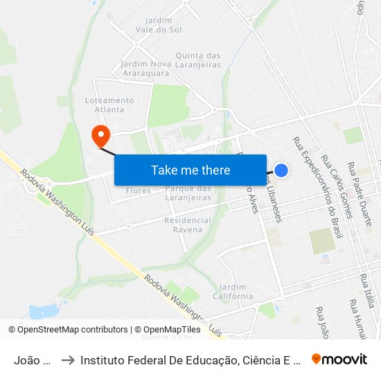 João Gurgel to Instituto Federal De Educação, Ciência E Tecnologia De São Paulo map
