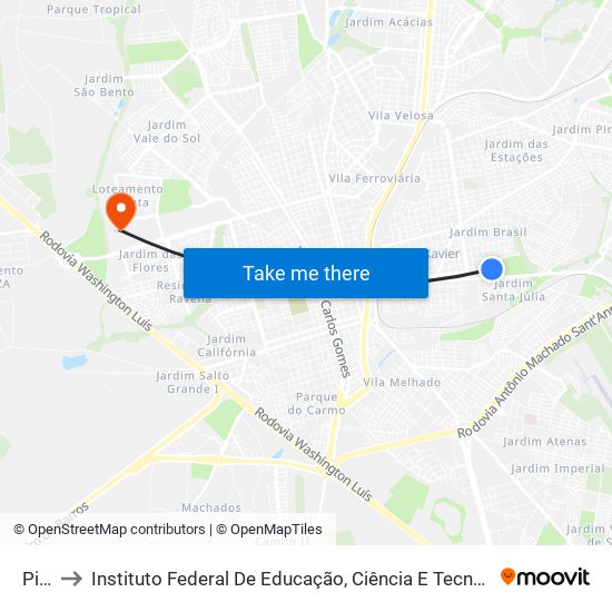 Piaui to Instituto Federal De Educação, Ciência E Tecnologia De São Paulo map