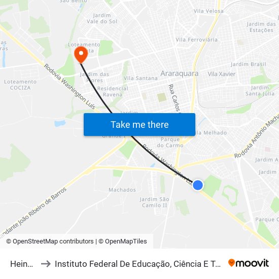 Heinneken to Instituto Federal De Educação, Ciência E Tecnologia De São Paulo map