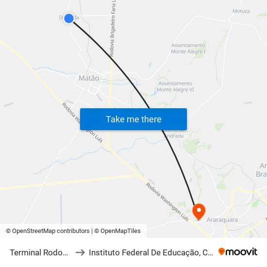 Terminal Rodoviário De Dobrada to Instituto Federal De Educação, Ciência E Tecnologia De São Paulo map