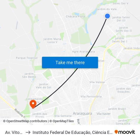 Av. Vitor Rueda to Instituto Federal De Educação, Ciência E Tecnologia De São Paulo map