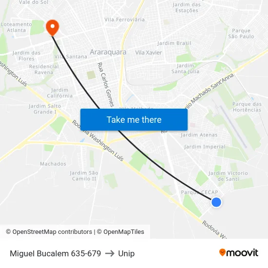 Miguel Bucalem 635-679 to Unip map