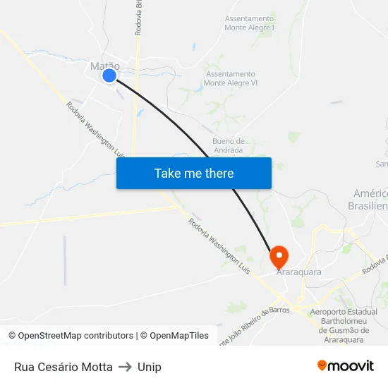 Rua Cesário Motta to Unip map