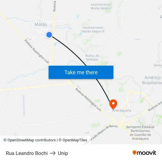 Rua Leandro Bochi to Unip map