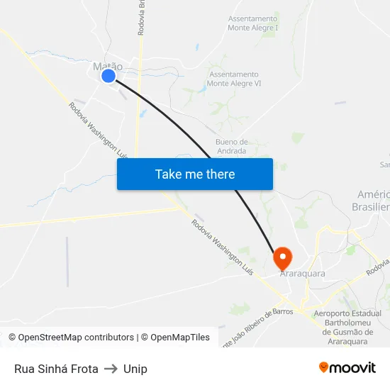 Rua Sinhá Frota to Unip map