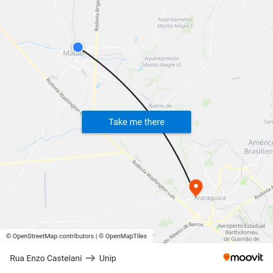 Rua Enzo Castelani to Unip map