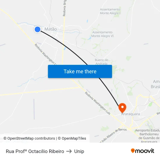 Rua Profº Octacílio Ribeiro to Unip map