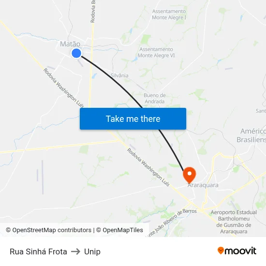 Rua Sinhá Frota to Unip map