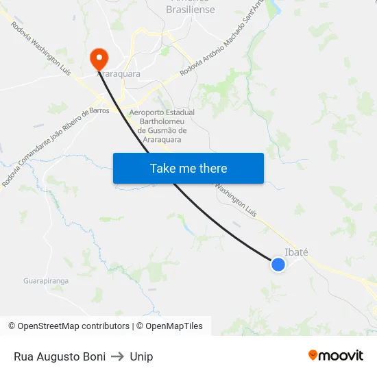 Rua Augusto Boni to Unip map