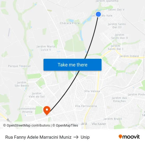 Rua Fanny Adele Marracini Muniz to Unip map