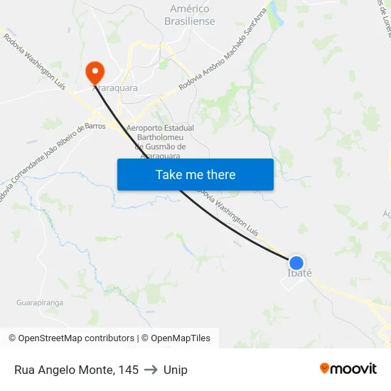 Rua Angelo Monte, 145 to Unip map
