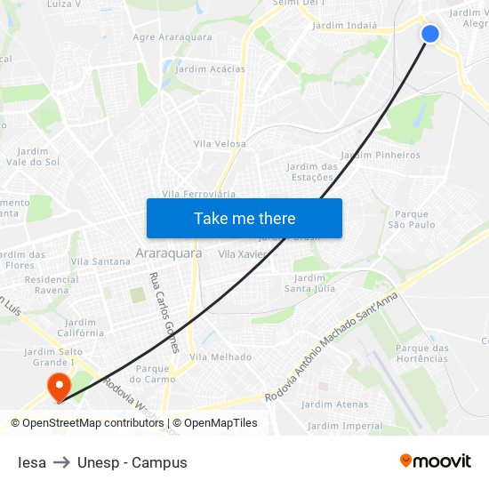 Iesa to Unesp - Campus map