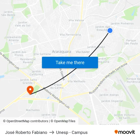 José Roberto Fabiano to Unesp - Campus map