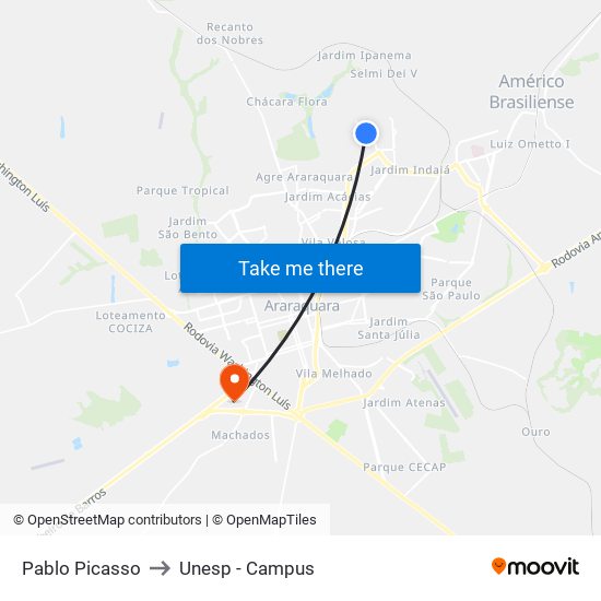 Pablo Picasso to Unesp - Campus map