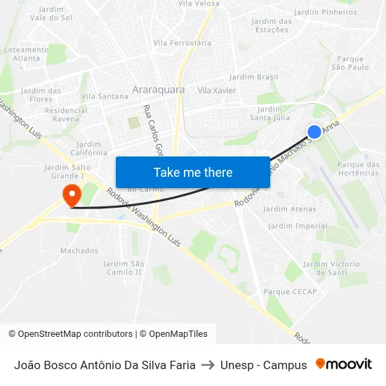 João Bosco Antônio Da Silva Faria to Unesp - Campus map
