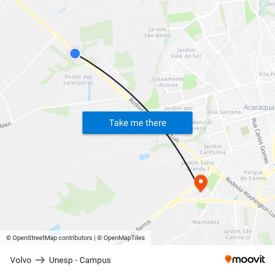 Volvo to Unesp - Campus map