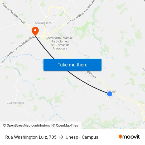 Rua Washington Luiz, 705 to Unesp - Campus map