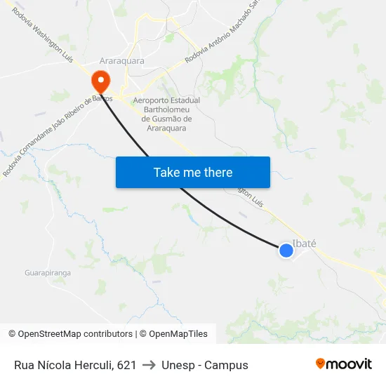 Rua Nícola Herculi, 621 to Unesp - Campus map