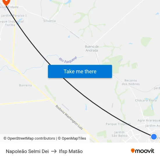 Napoleão Selmi Dei to Ifsp Matão map