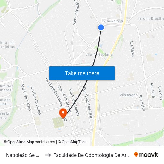 Napoleão Selmi Dei to Faculdade De Odontologia De Araraquara map