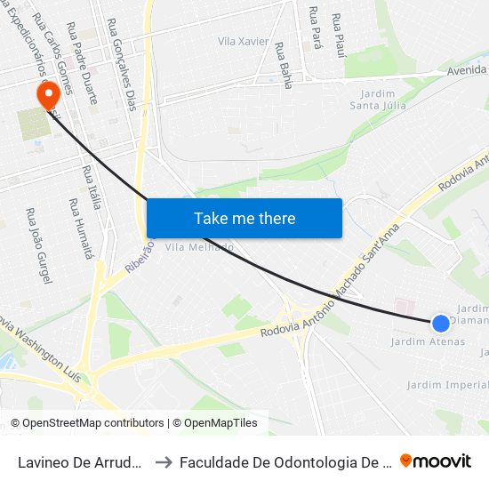 Lavineo De Arruda Falcão to Faculdade De Odontologia De Araraquara map