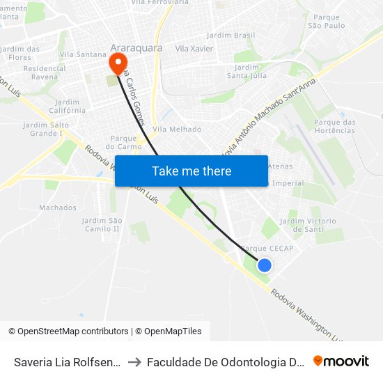 Saveria Lia Rolfsen 443-467 to Faculdade De Odontologia De Araraquara map