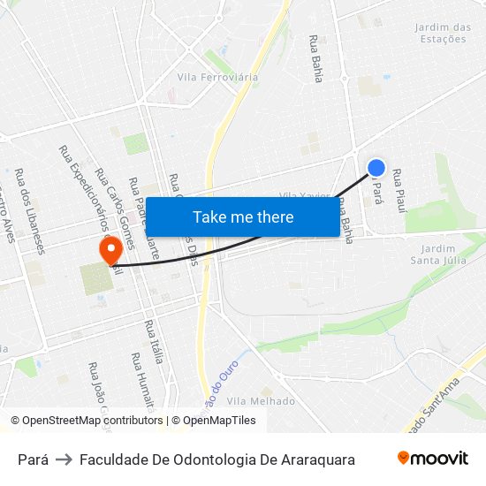 Pará to Faculdade De Odontologia De Araraquara map