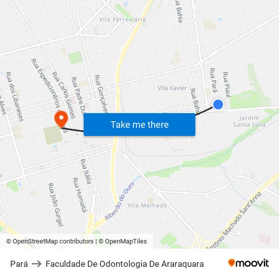 Pará to Faculdade De Odontologia De Araraquara map