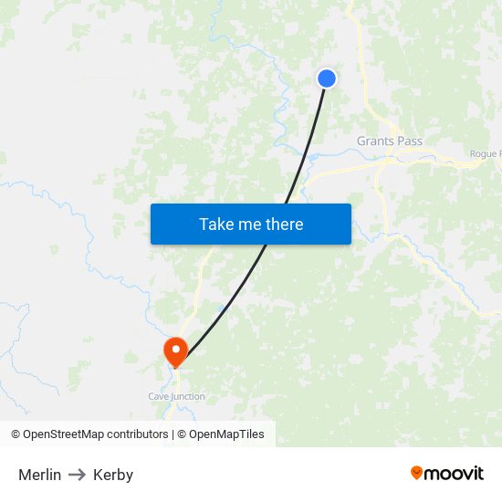 Merlin to Kerby map