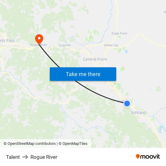 Talent to Rogue River map