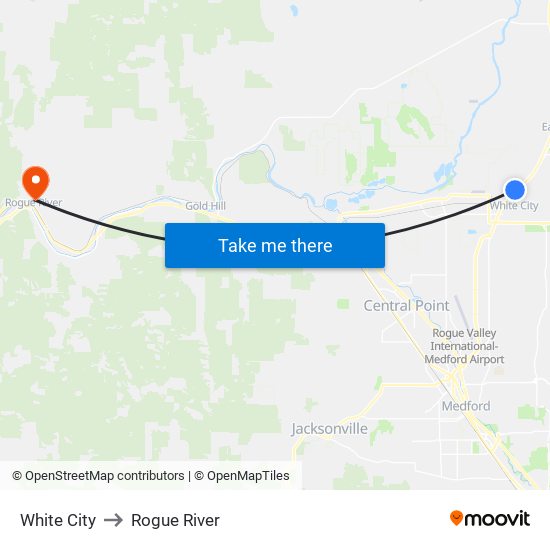 White City to Rogue River map