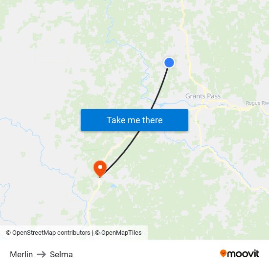 Merlin to Selma map