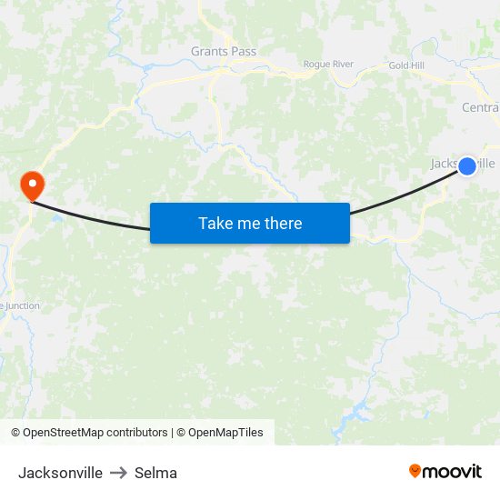 Jacksonville to Selma map