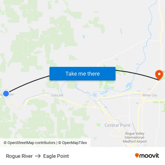 Rogue River to Eagle Point map