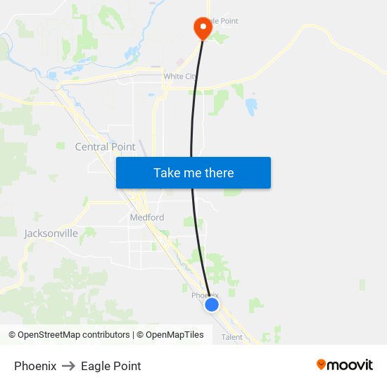 Phoenix to Eagle Point map