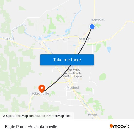 Eagle Point to Jacksonville map
