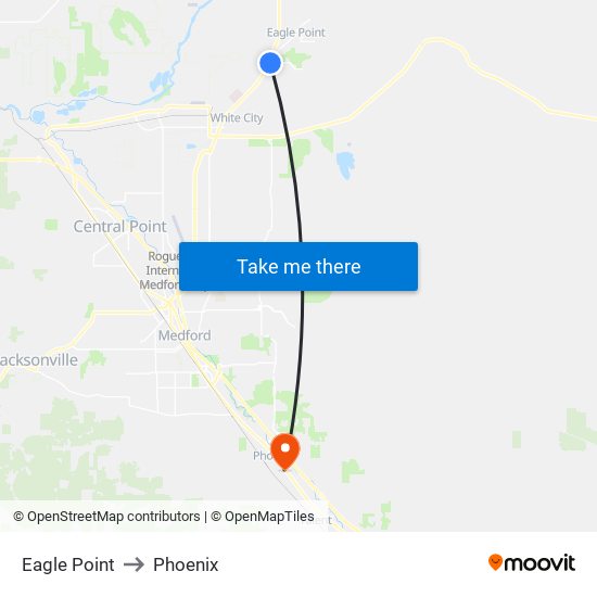 Eagle Point to Phoenix map